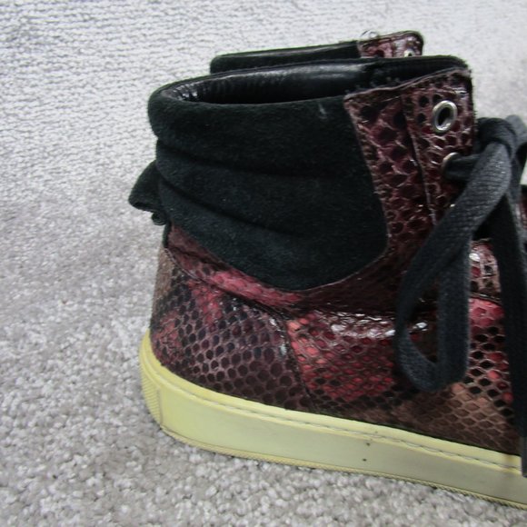 Yves Saint Laurent Sneakers Mens Size 43.5 Eu 10.5  Malibu Snakeskin Red Leather main image 12
